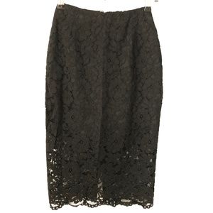 H&M Black Lace Pencil Skirt - Size 2